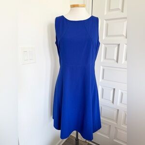NWT Tahari ASL Cobalt Blue Dress Sleeveless A-Line Flare Classic Size 10
